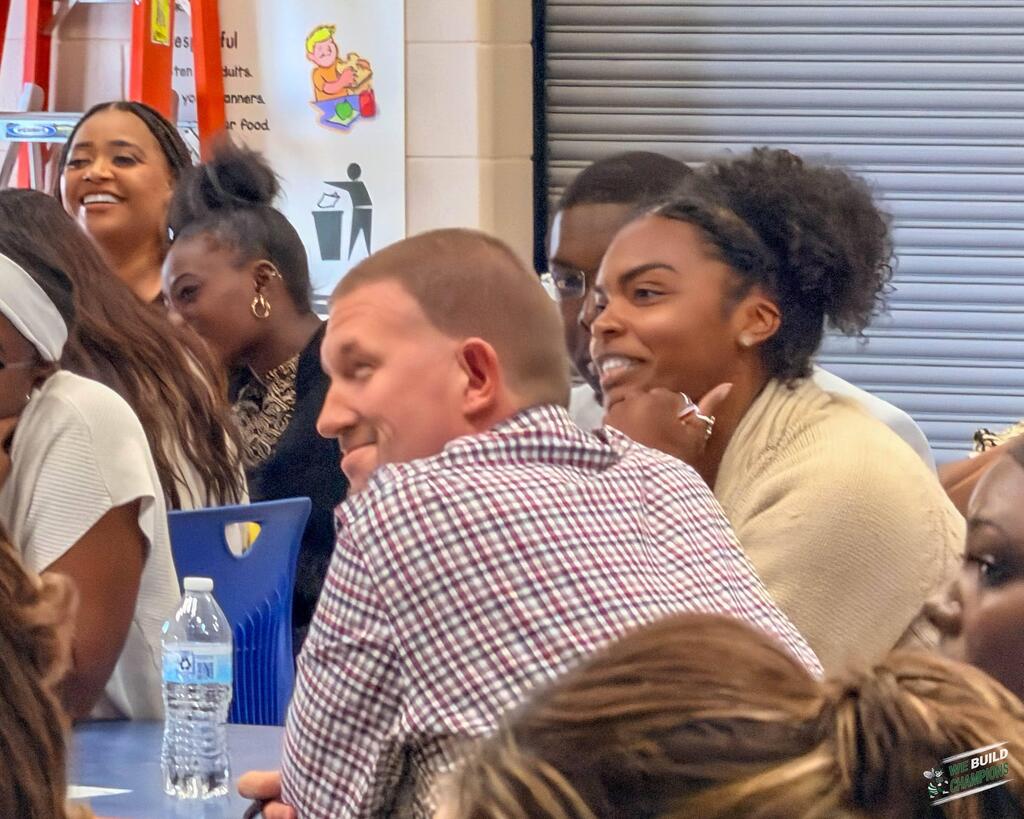 Teachers smiling and laughing
