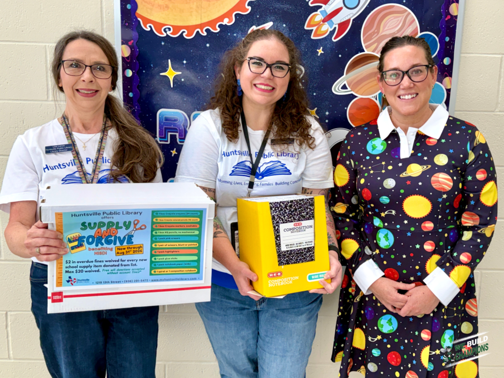 school supply donation from public library