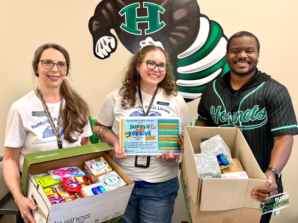 school supply donation from public library