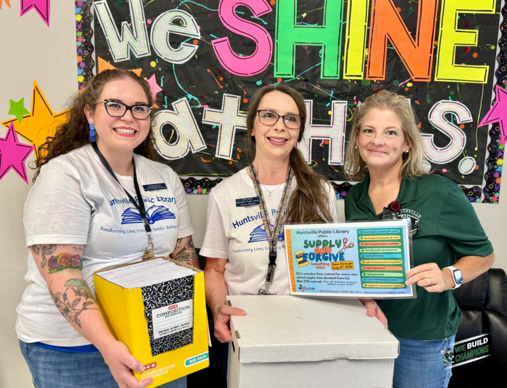 school supply donation from public library