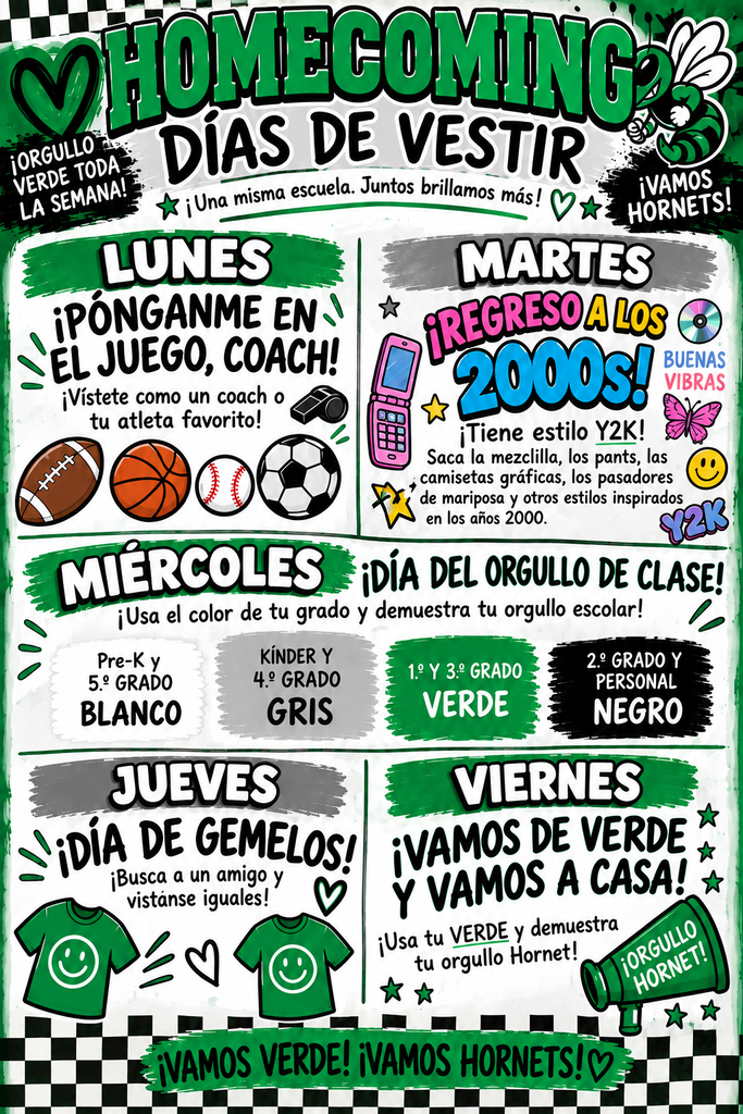 Homecoming dress-up day poster.