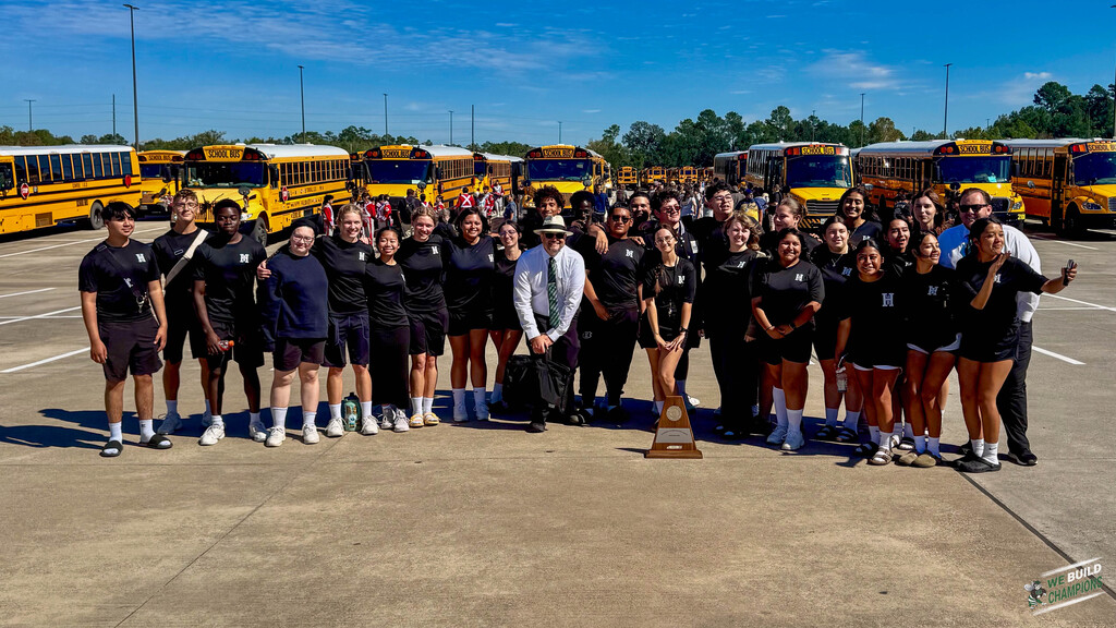 band with trophy