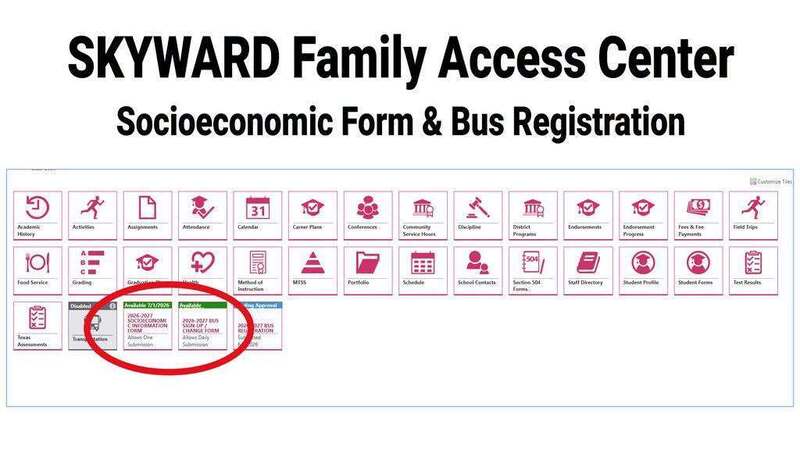 Skyward Student Registration parent portal icons graphic