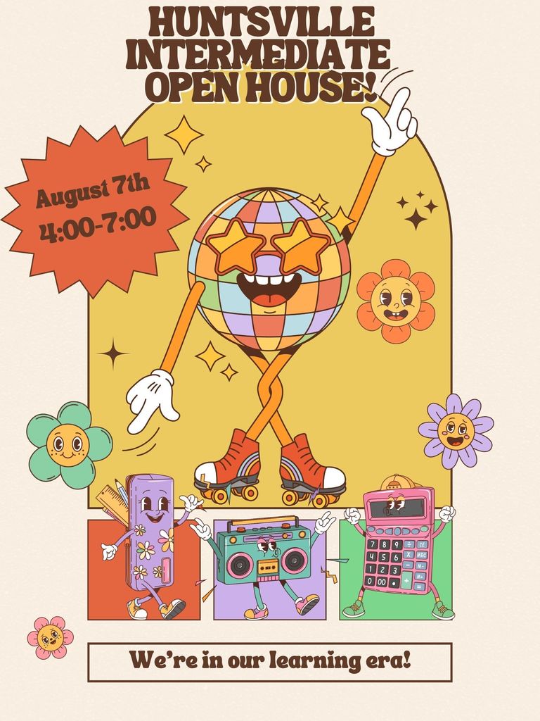 Beige and Yellow Retro Illustrative Disco Party Festival Poster