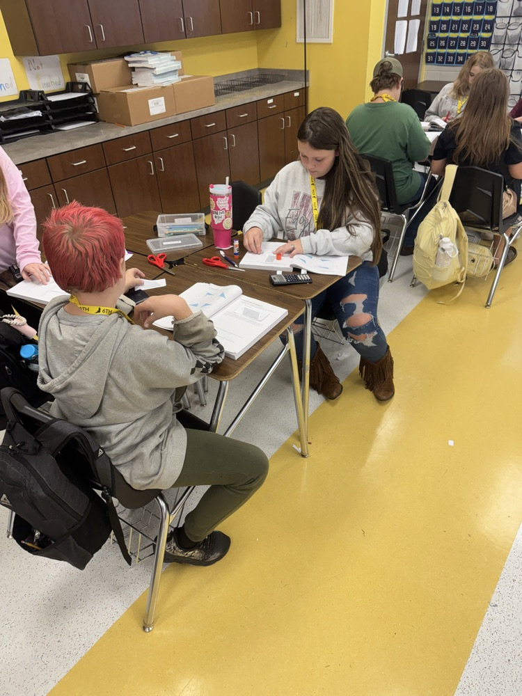 Students working math problems