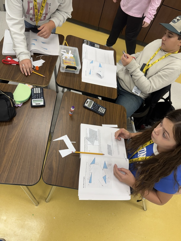 Students working math problems