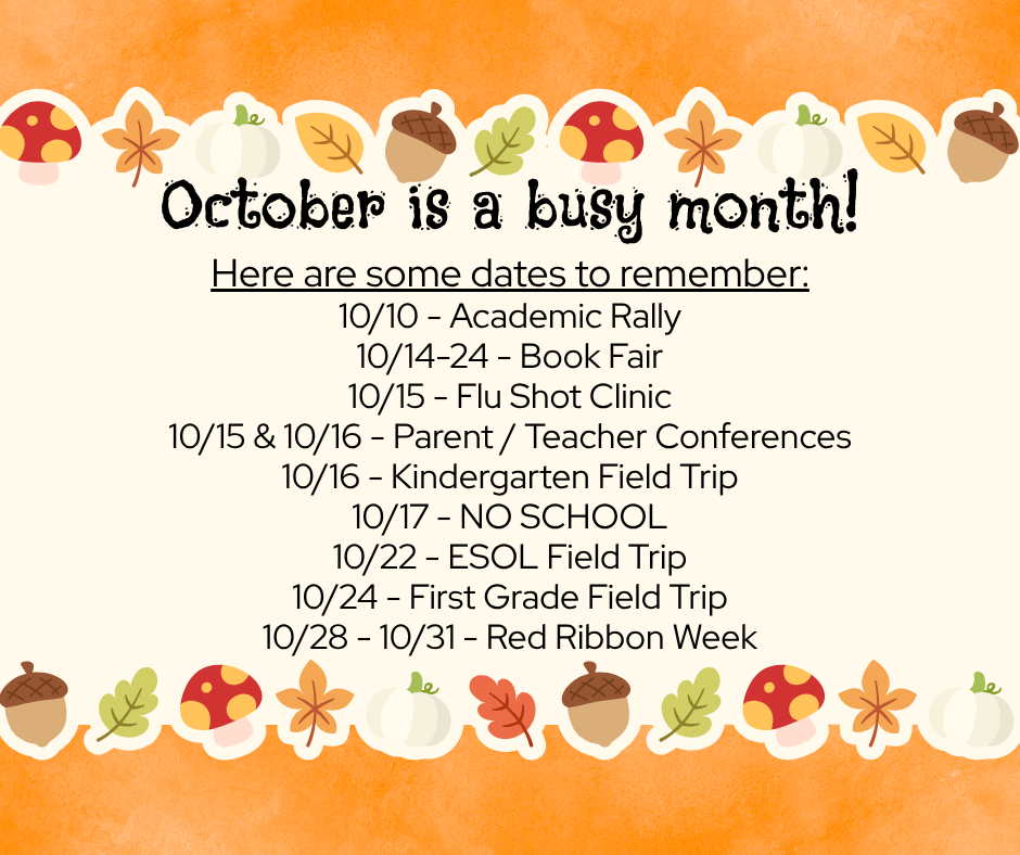 October is a busy month....