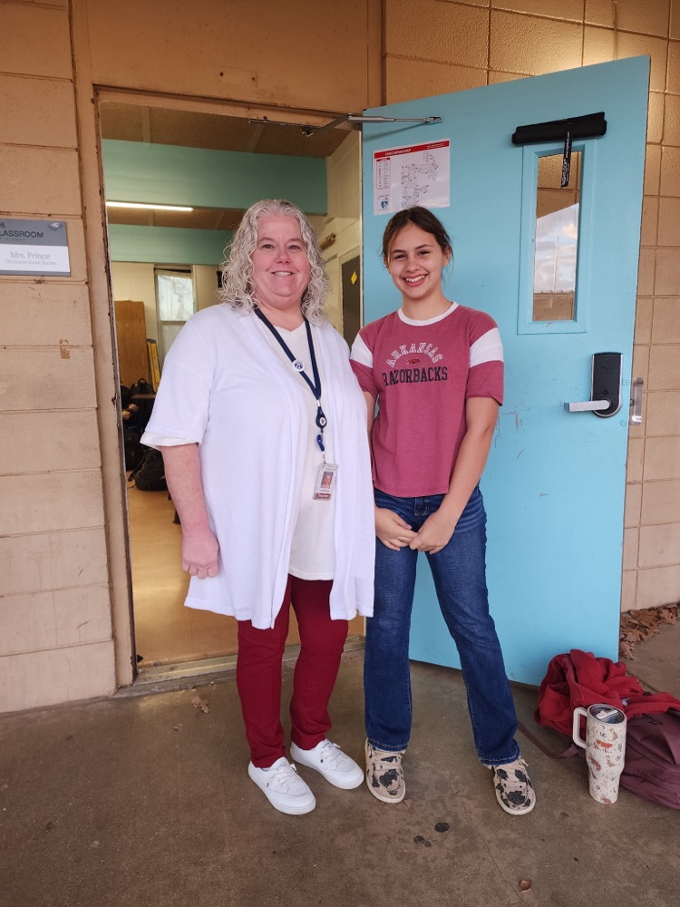 Dressed in red and white