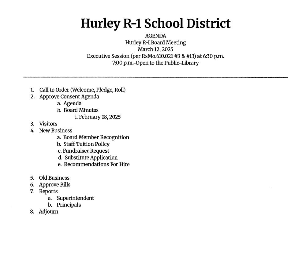 FY25 Agenda