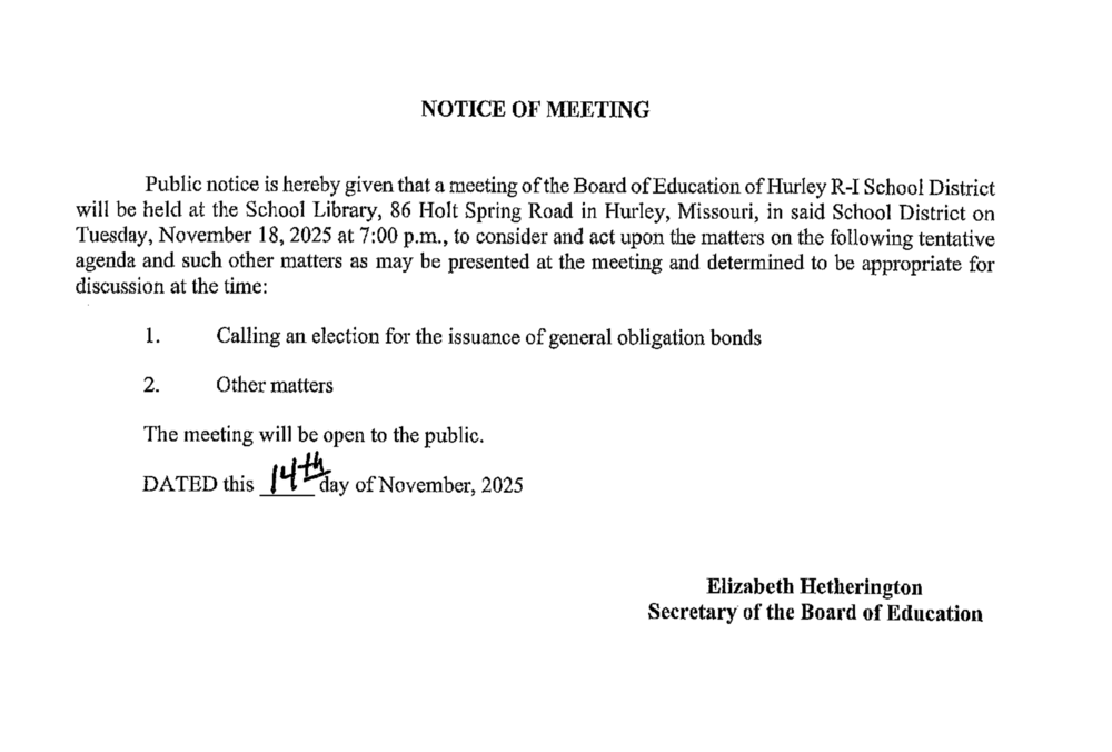Notice of Meeting