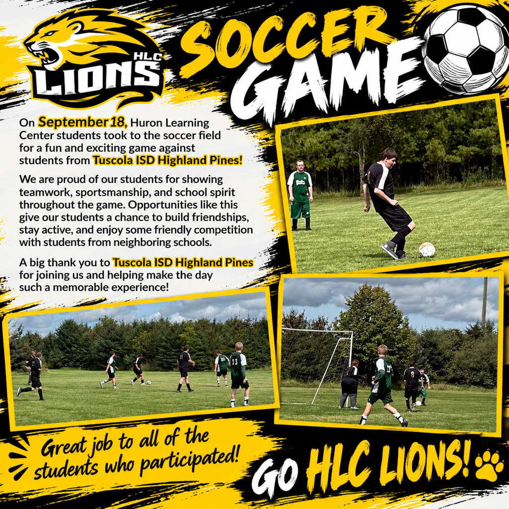 Students playing soccer against Highland Pines
