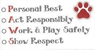 PAWS Winners - Personal Best; Act Responsibly; Work & Play Safely and Show Respect