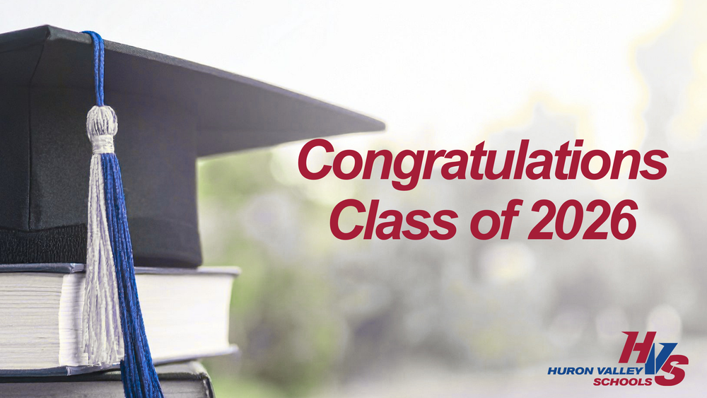 Gfx of graduation cap with the words "Congratulations class of 2026"