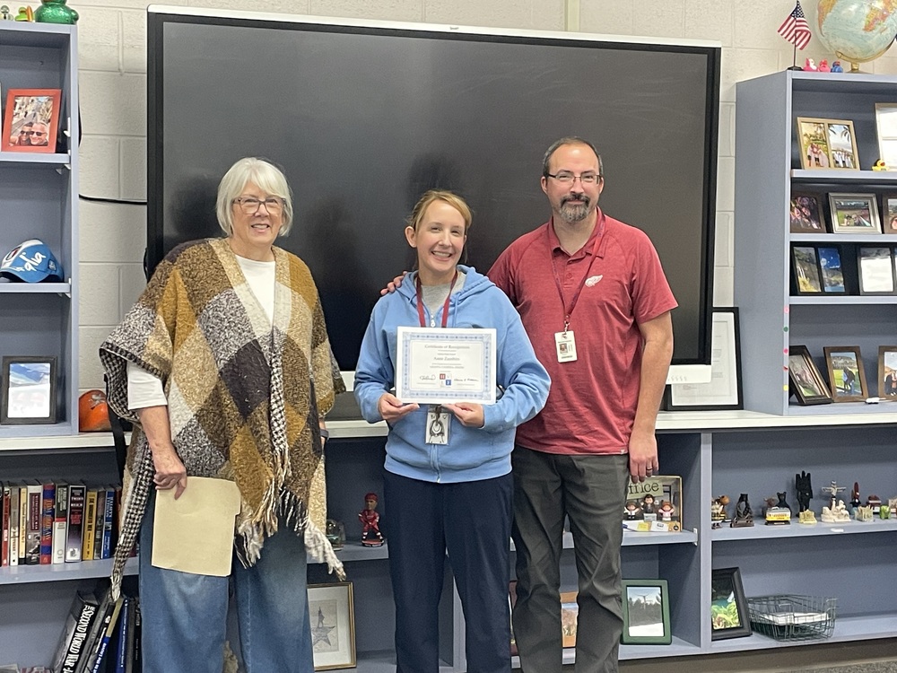 Mrs. Zambito recieves HVEF Grant