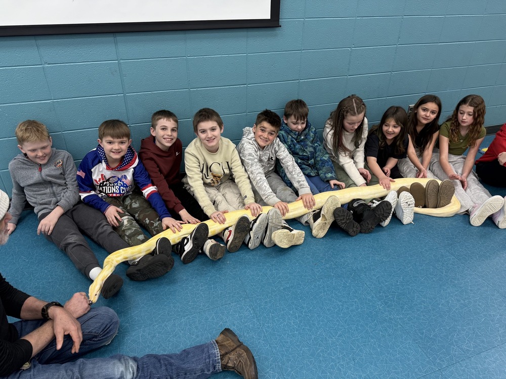 Students with a snake