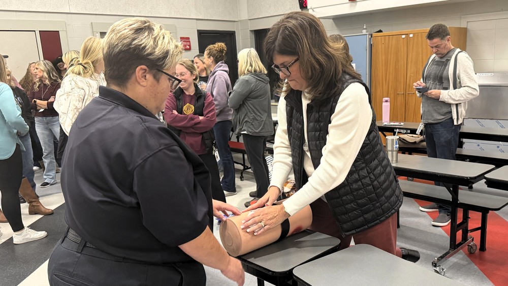HVS staff receiving 'stop the bleed' training