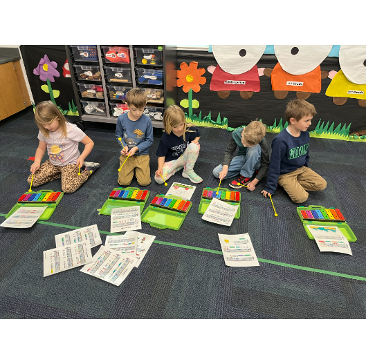 lakewood students engaging in musical centers