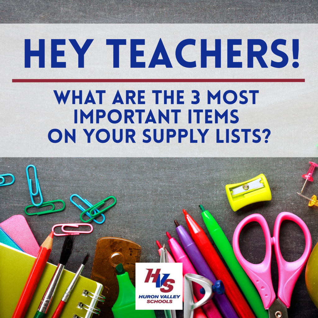Social media post asking teachers about school supply lists