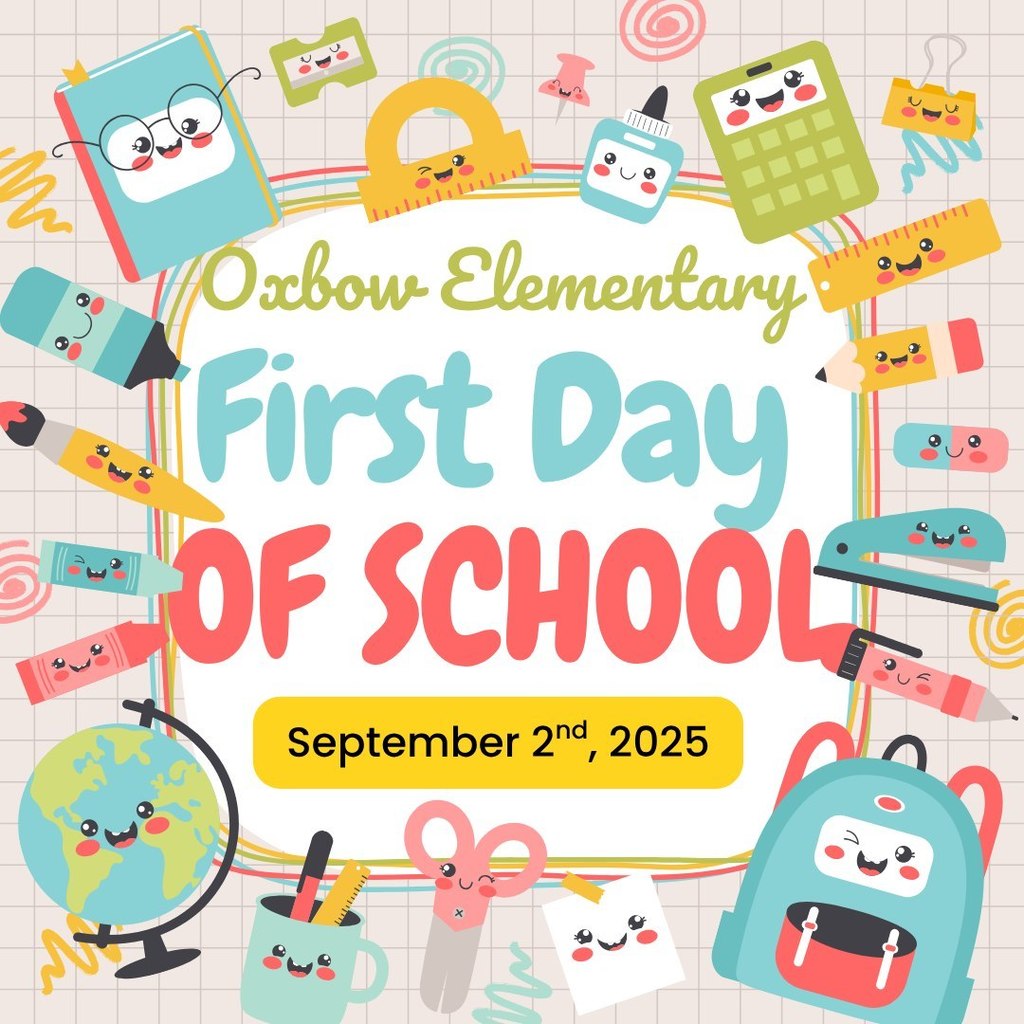 First day of school flyer with information