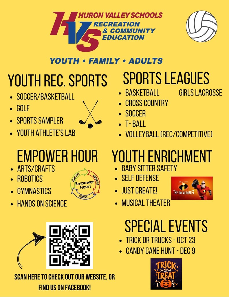 Rec and Ed flyer with program information