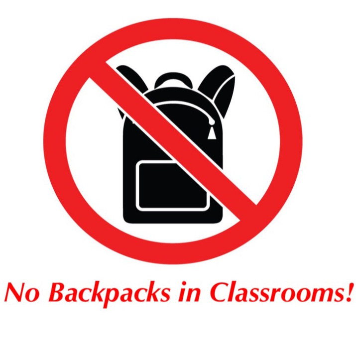 no backpacks