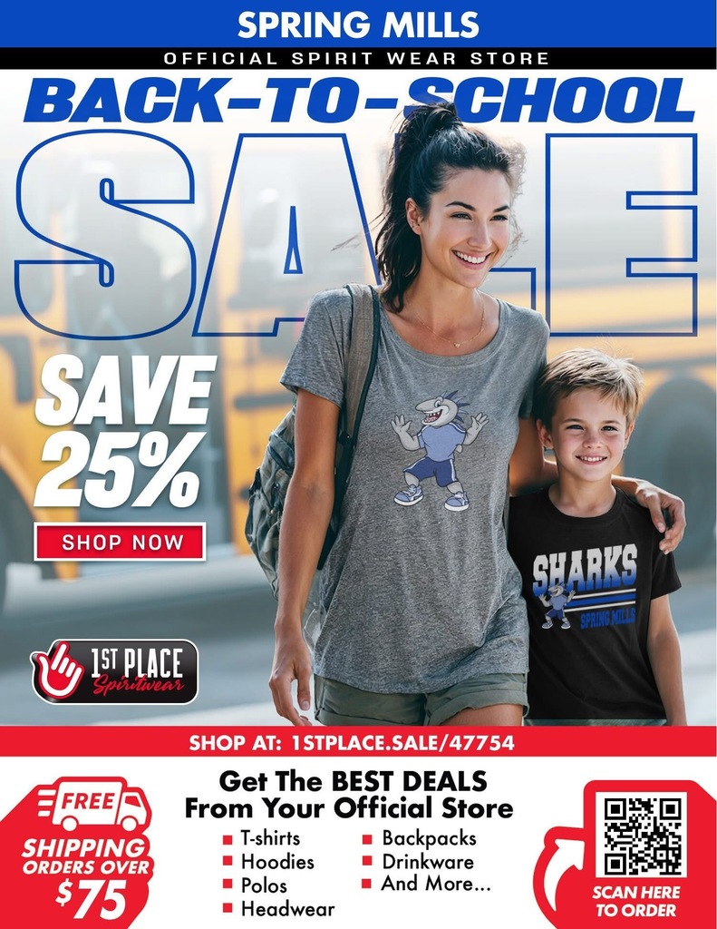 This picture provides details on how to order spirit wear