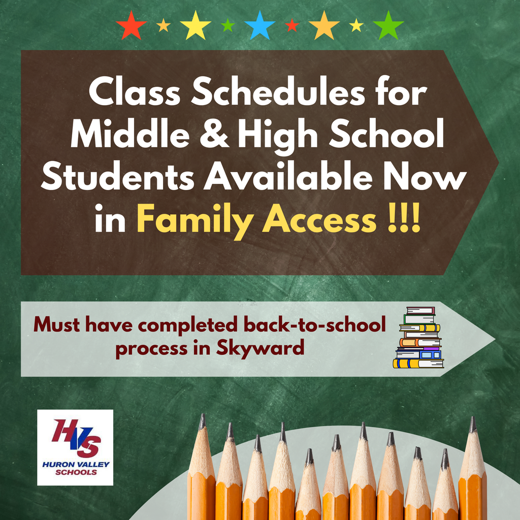 HVS schedules out for MS & HS