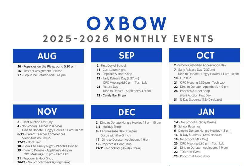 OPC Monthly Events Calendar 25.26
