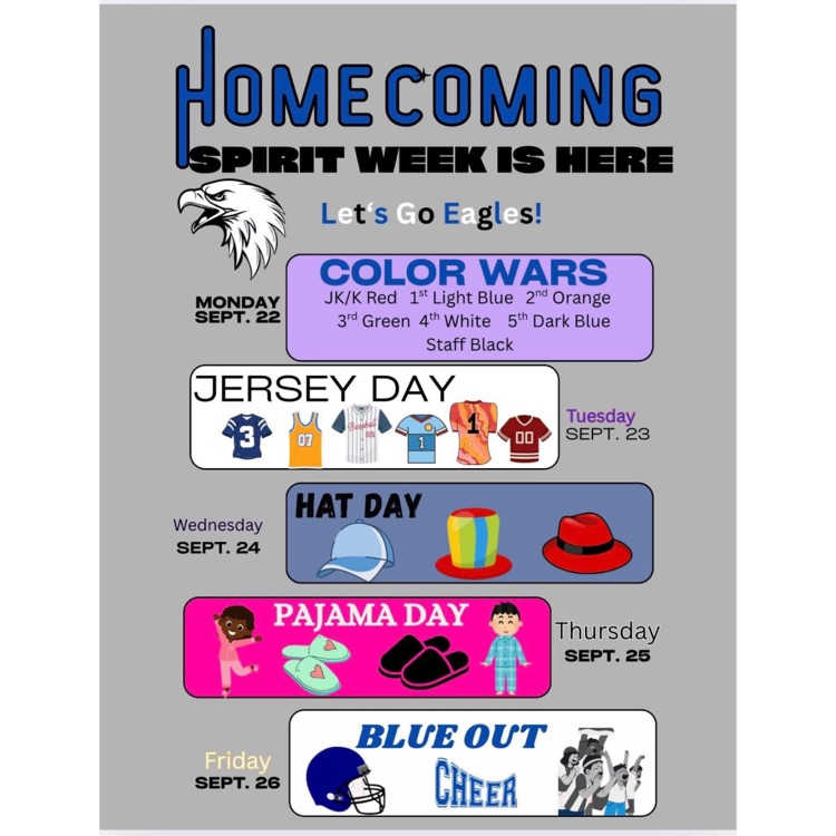 color homecoming spirit week flyer