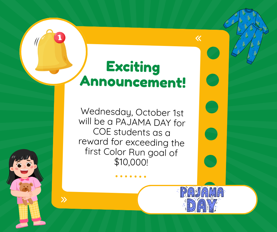 Pajama Day will be October 1st!