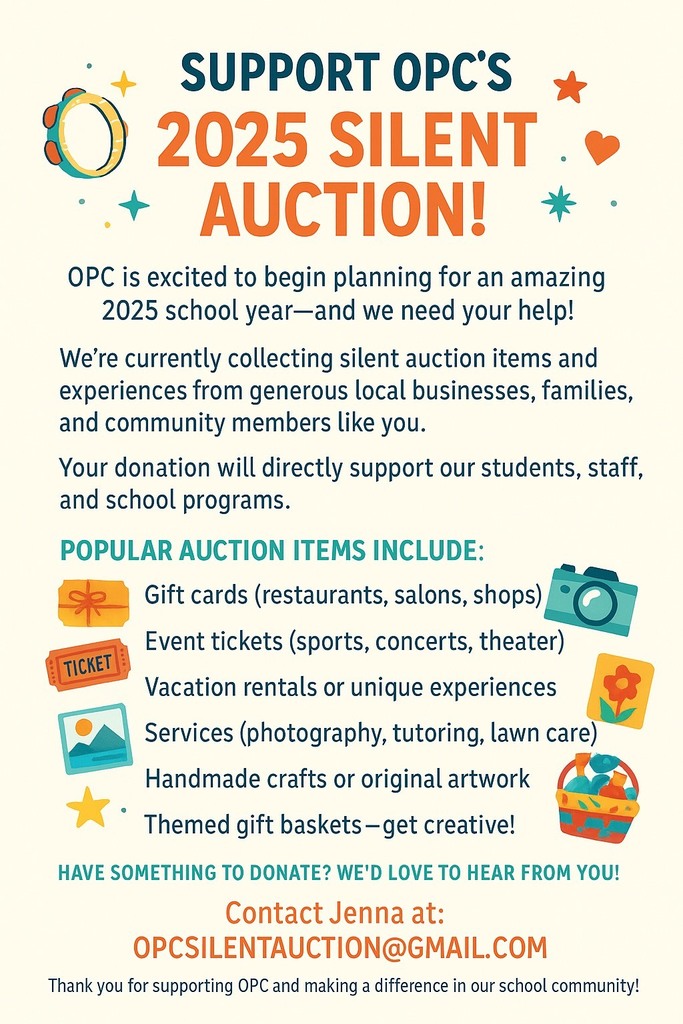 Silent Auction flyer with information