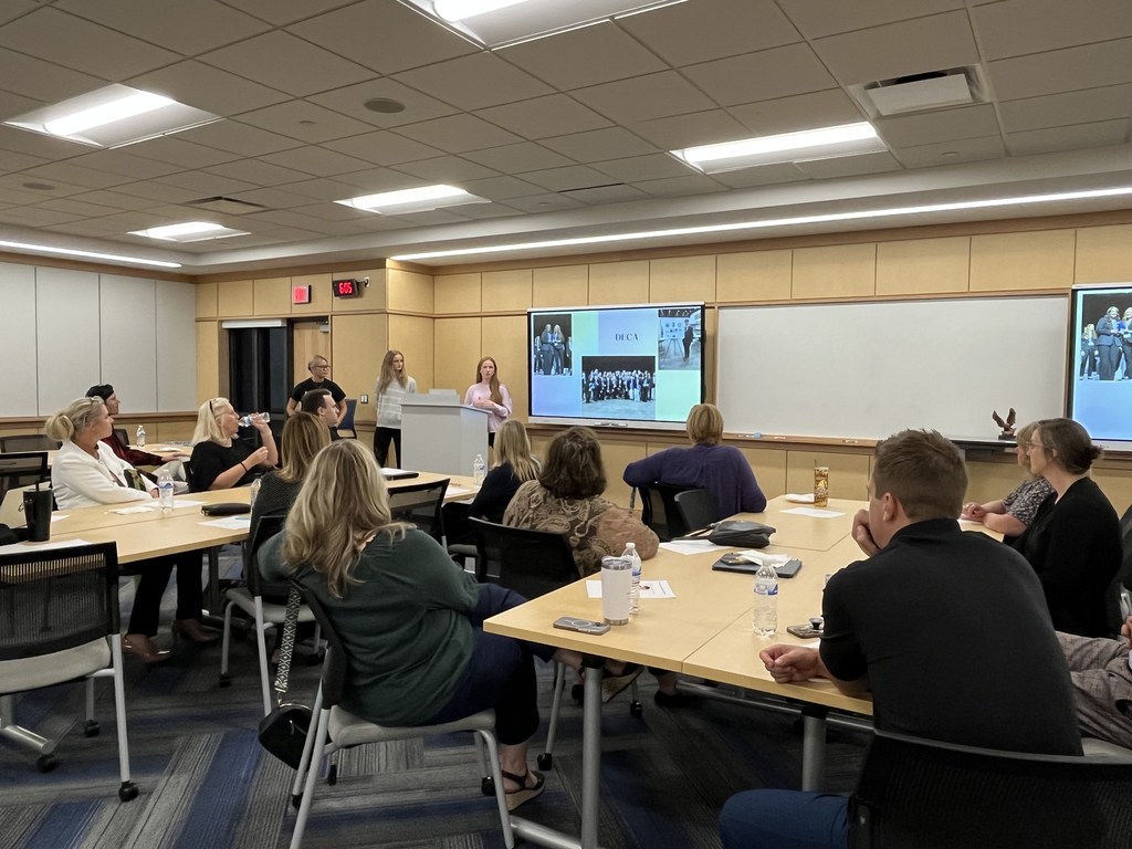 HVS Career & Tech Educators and some students Meet with local business leaders