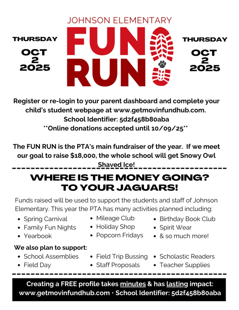 Fun Run- This Thursday 10/2!