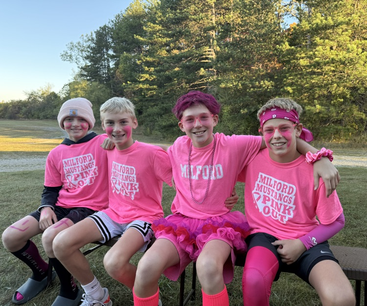 Spirit Week day 3...Pink Out! Tomorrow is Class Color Day. 6th wear white, 7th wear red, 8th wear black. #wearemuir
