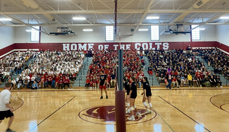 Class colors, pep assembly, staff vs student volleyball, Milford High School visitors, school wide Rock Paper Scissor challenge and a whole lot of school spirit. What a community we have! #wearemuir
