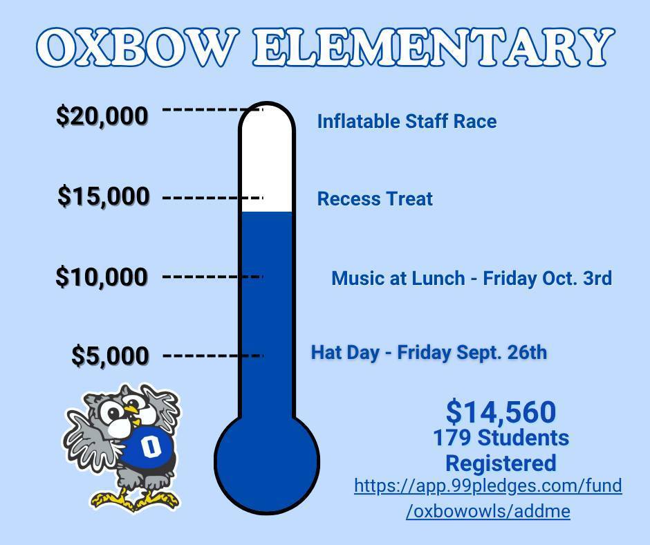 Flyer with information on Fun Run and how much the school has earned so far 