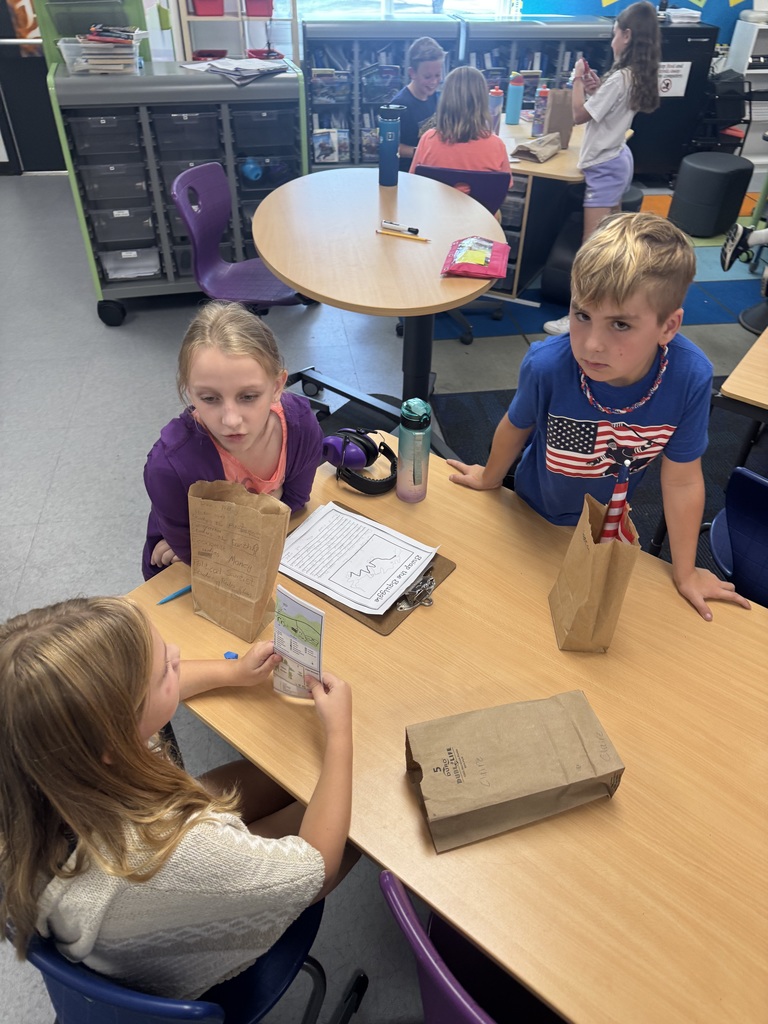 Students looking at artifacts