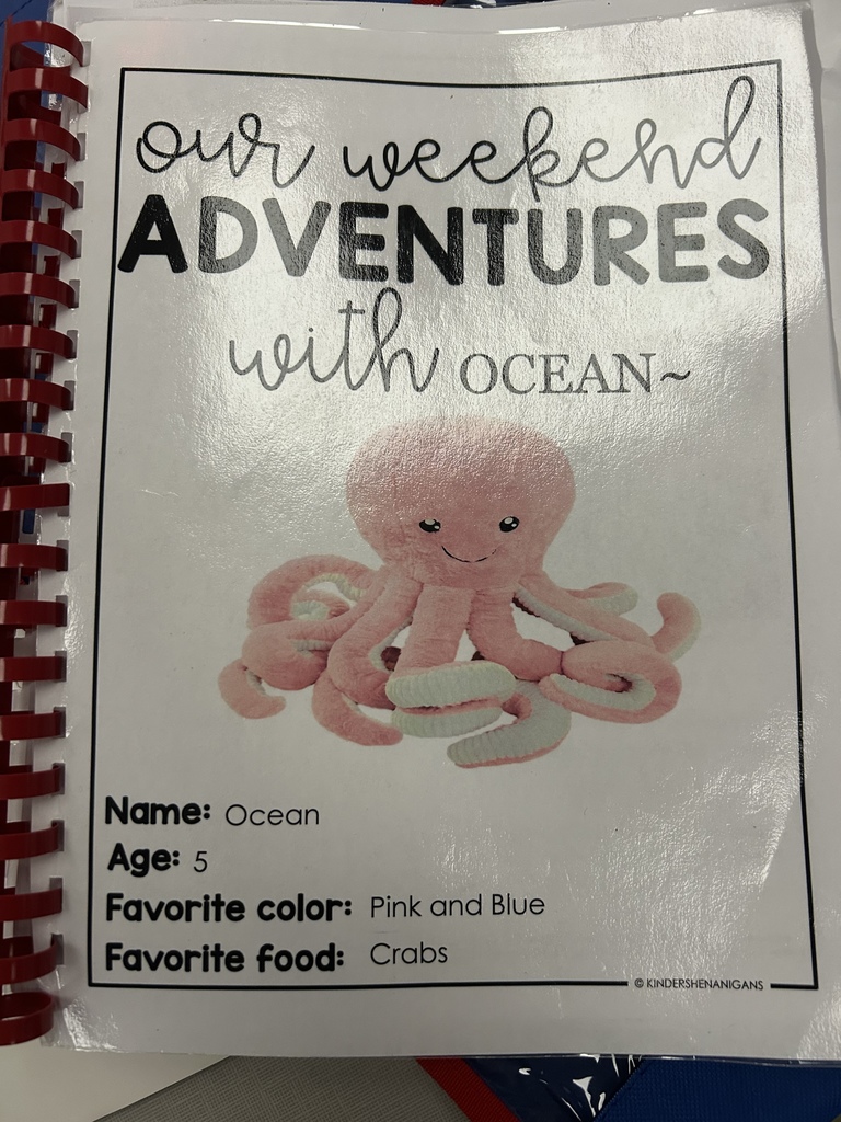 Ocean goes home with each kindergarten student for fun weekend adventures.