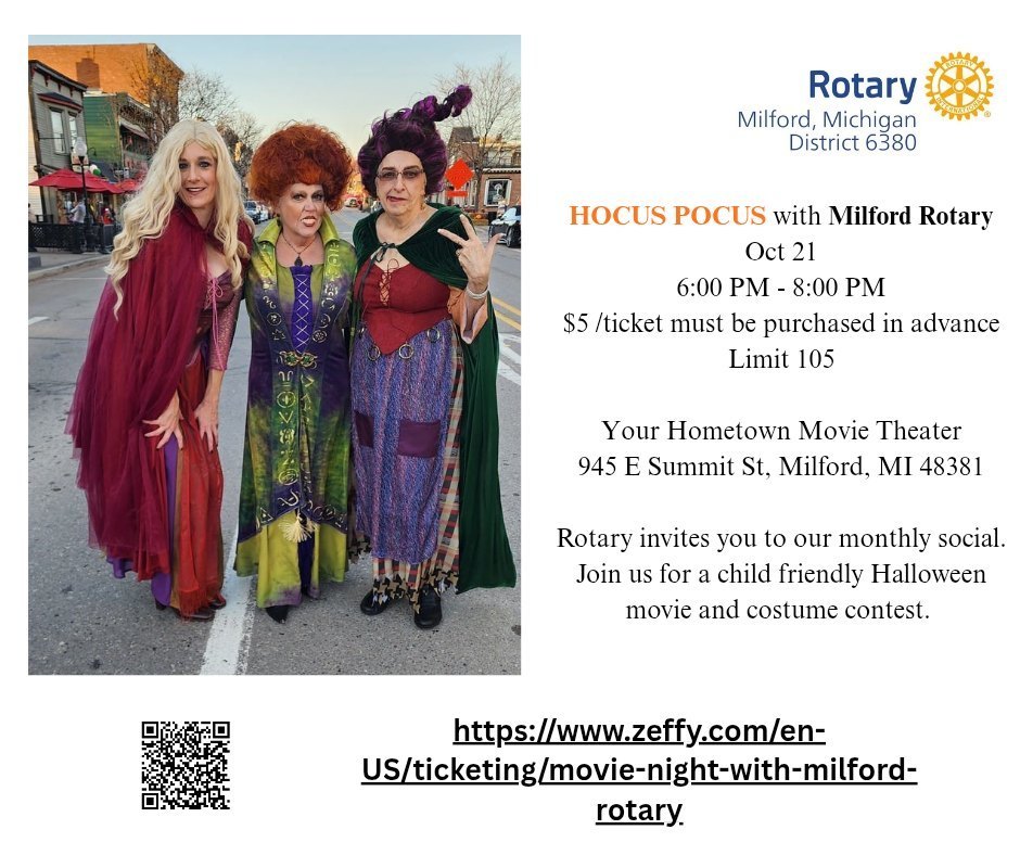 Promo for milford rotary event hocus pocus