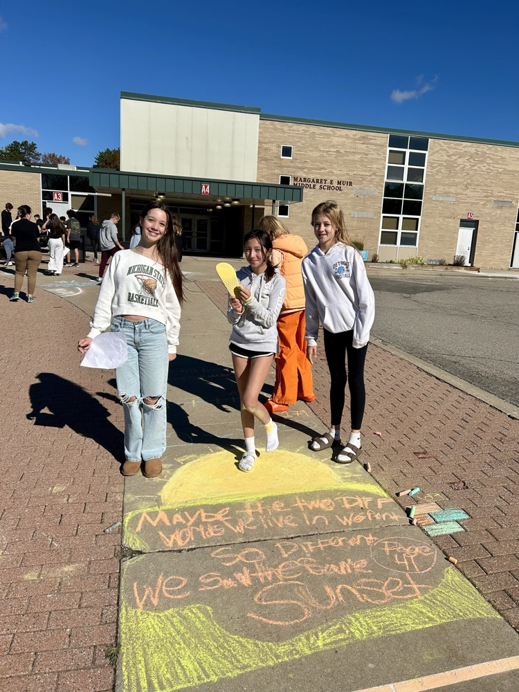 8th grade ELA students chose “golden lines” to illustrate from The Outsiders. #wearemuir