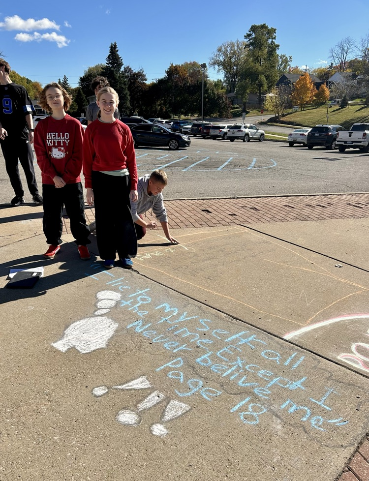 8th grade ELA students chose “golden lines” to illustrate from The Outsiders. #wearemuir