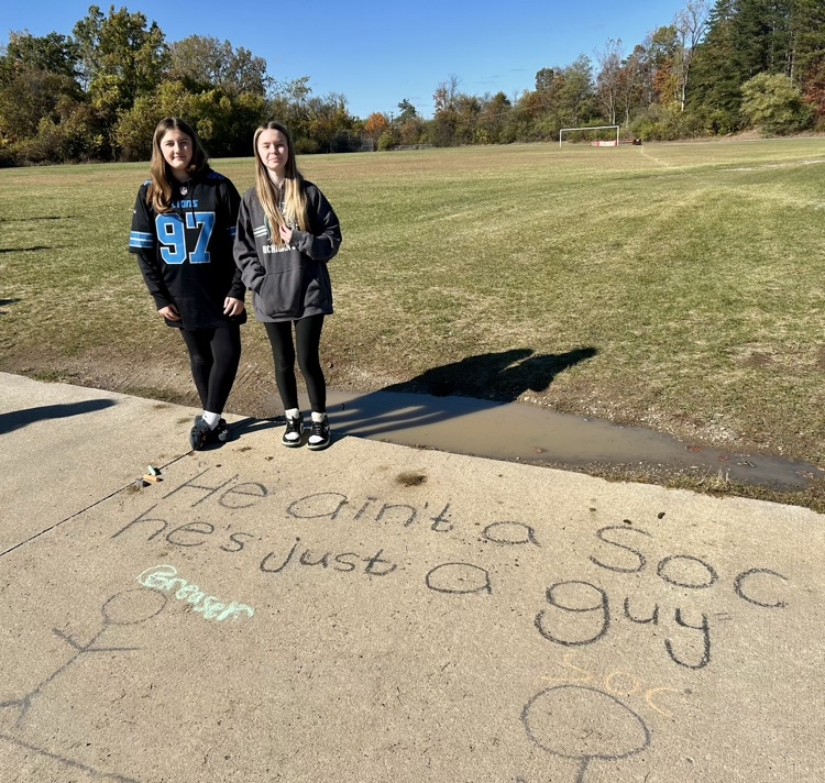 8th grade ELA students chose “golden lines” to illustrate from The Outsiders. #wearemuir