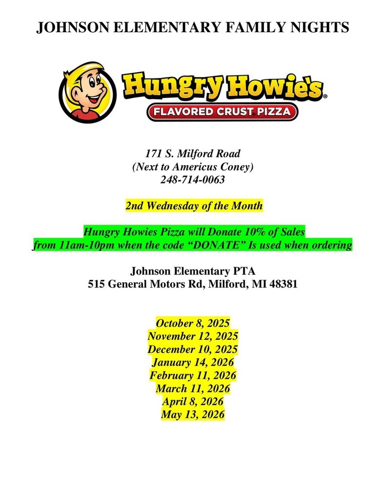 hungry Howie's Family Nights!