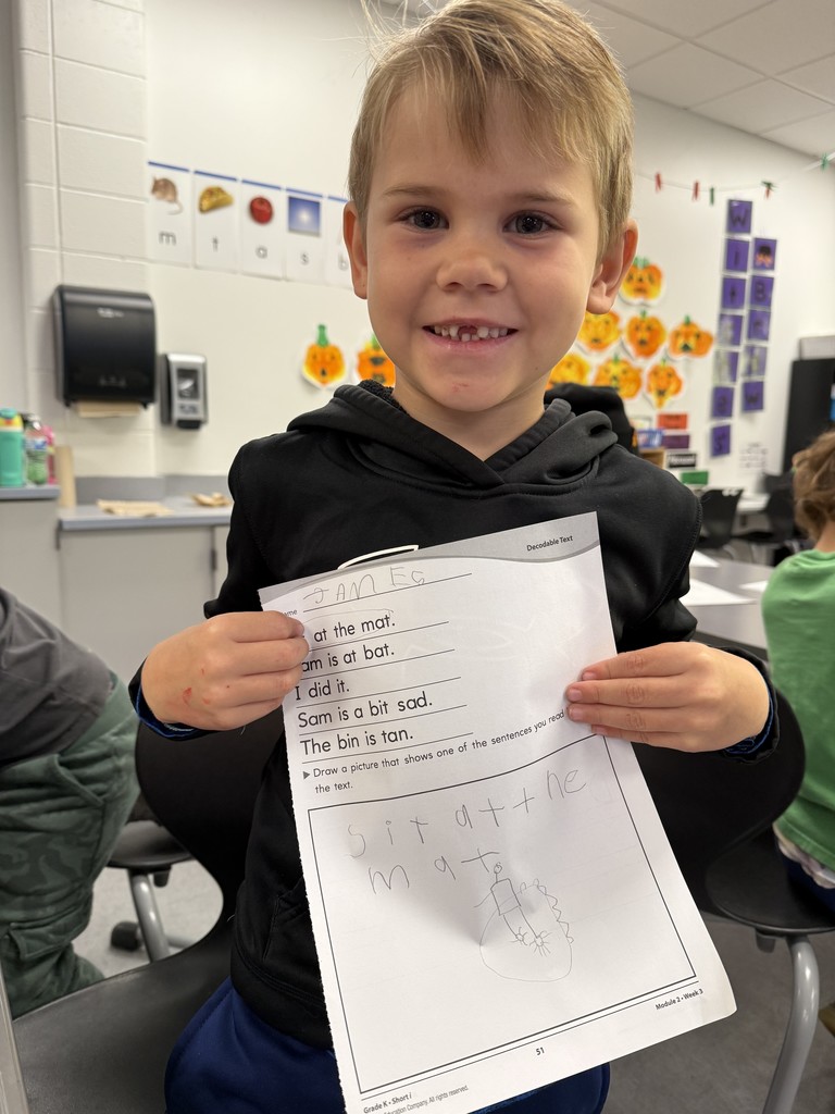 Mrs. Anderson’s kindergarten class has been working hard learning about letters, sounds, words, and sentences!