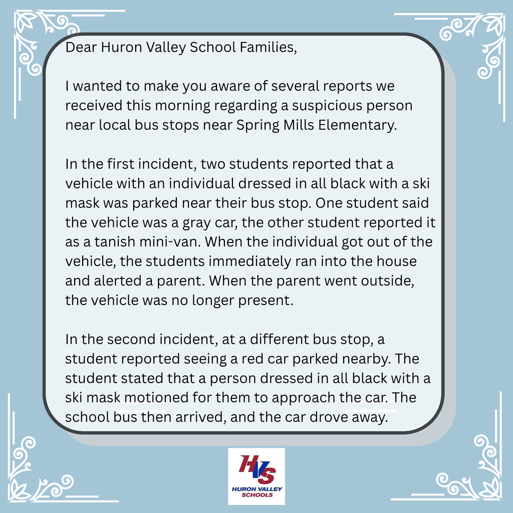 HVS statement on Stranger reports