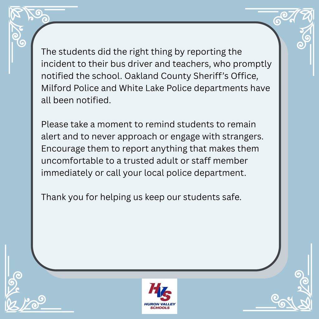 HVS statement on Stranger reports