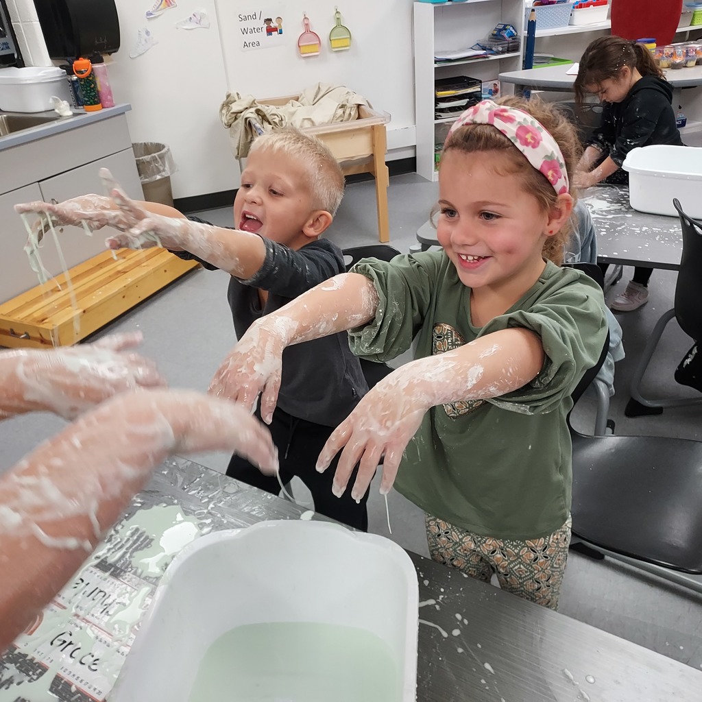 junior kindys playing with slime
