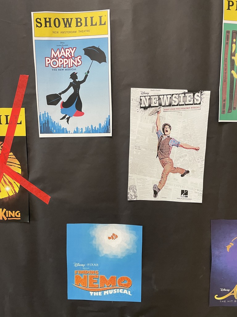 Picture of the Mary Poppins, Finding Nemo and Newsies playbills