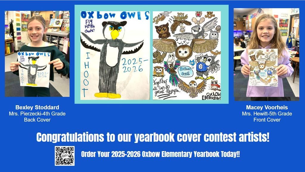 25/26 Yearbook cover contest artist winners with their drawings