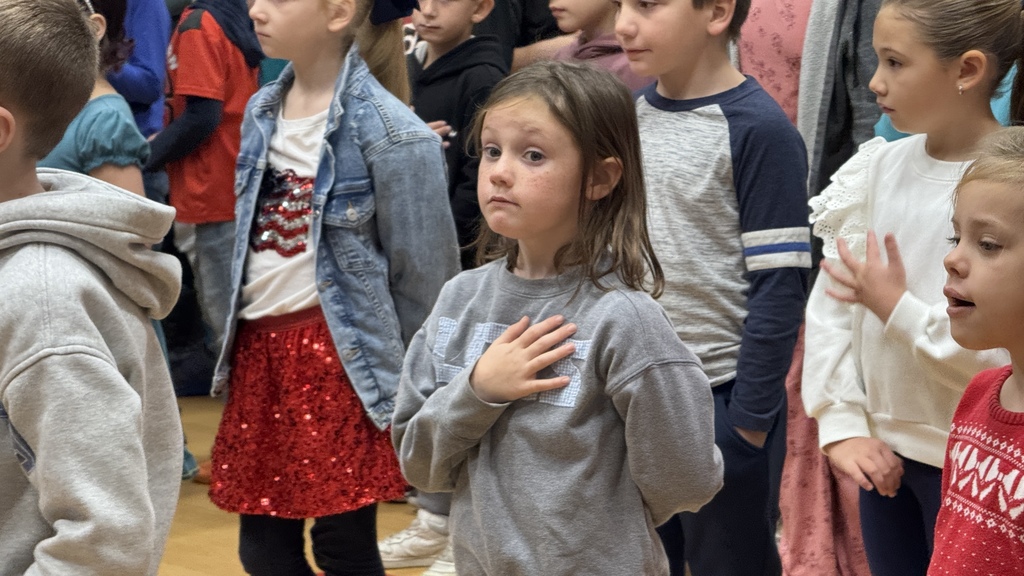 Veterans & students at veterans day assembly
